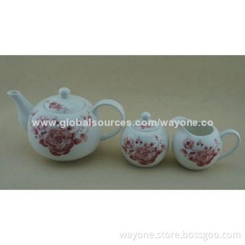 18-piece Ceramic Dinnerware Set, Red Floral Design, Round Shape, Food and Dishwasher Safe